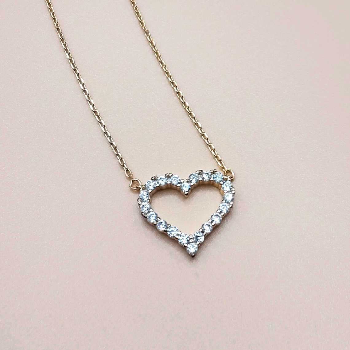 Heart Shape Diamond Necklace 925 16$